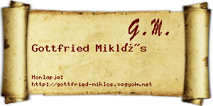 Gottfried Miklós névjegykártya